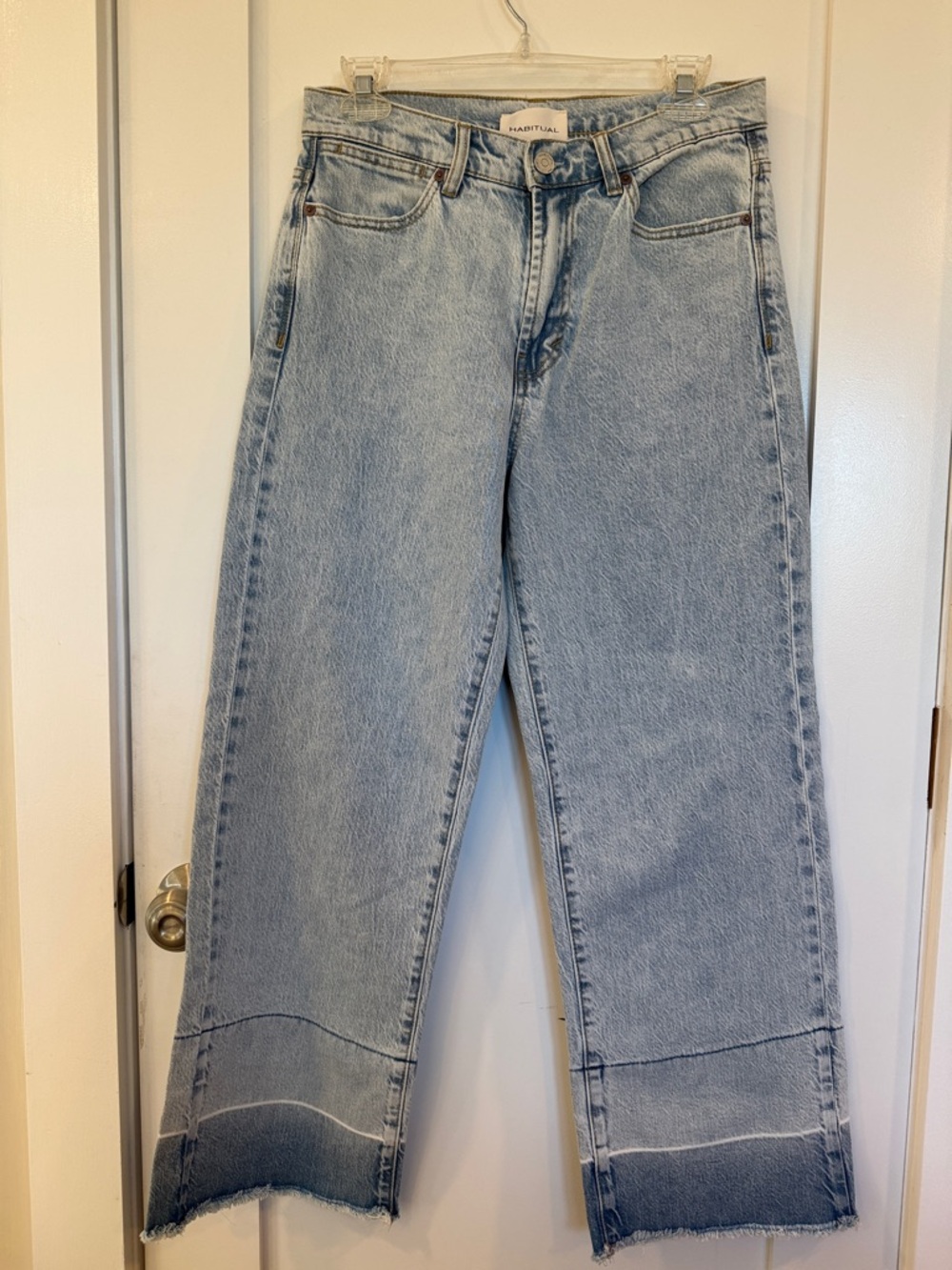 Habitual Pale Blue Wide Leg Jeans with Contrast Hem